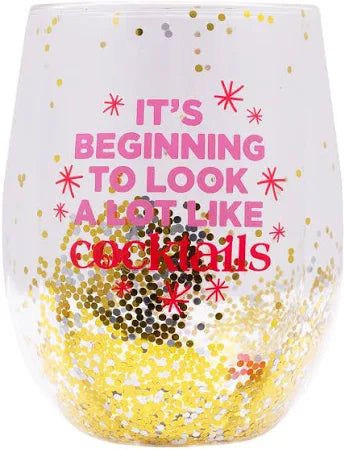 Stemless Wine Glass - Christmas Cocktails