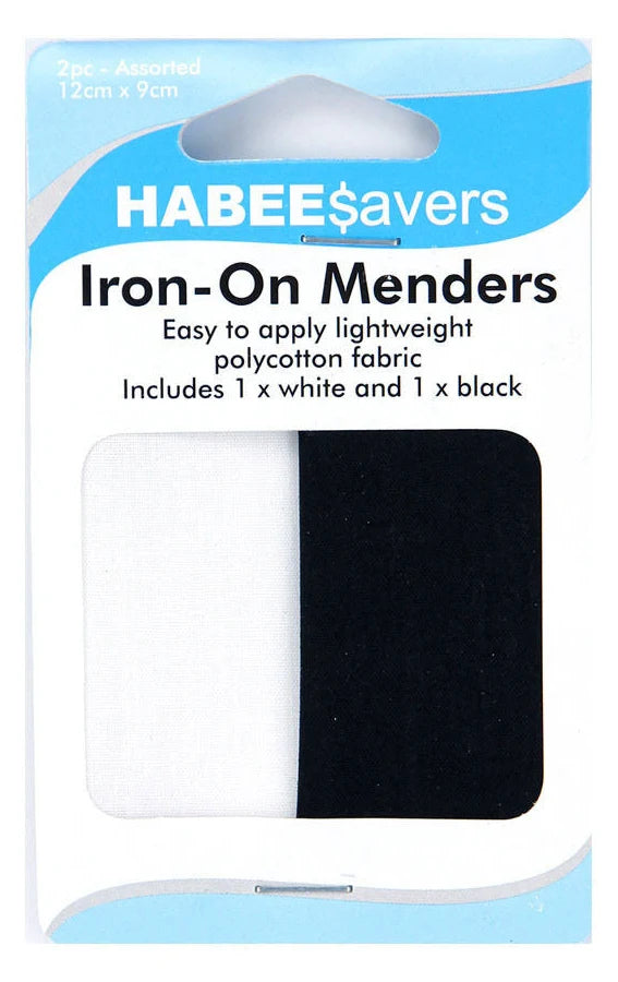 *Iron On Menders White/Black