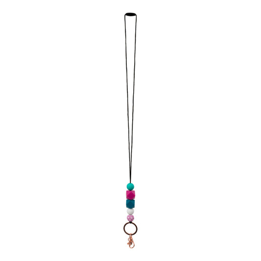 Silicone Beaded Lanyard - Bubblegum