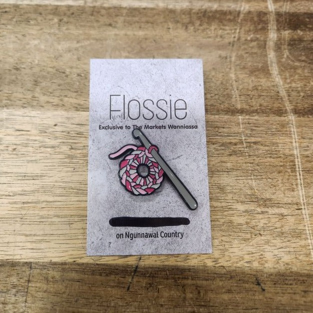 Pink Crochet Enamel Pin