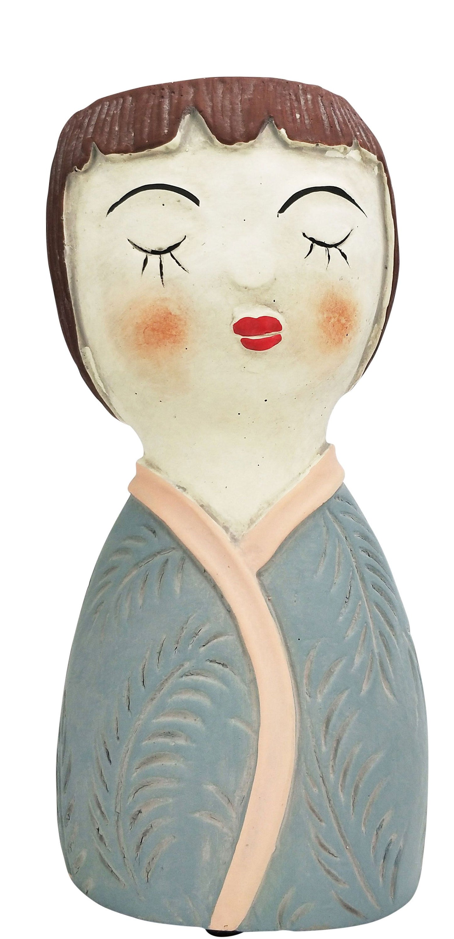 Planter - Girl Palm Blue