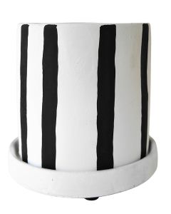 Julia Planter Striped - Black