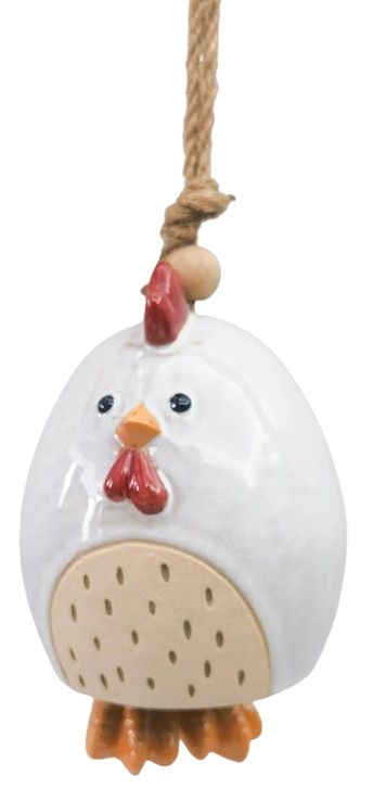 Hanging Ceramic Chicken Bell