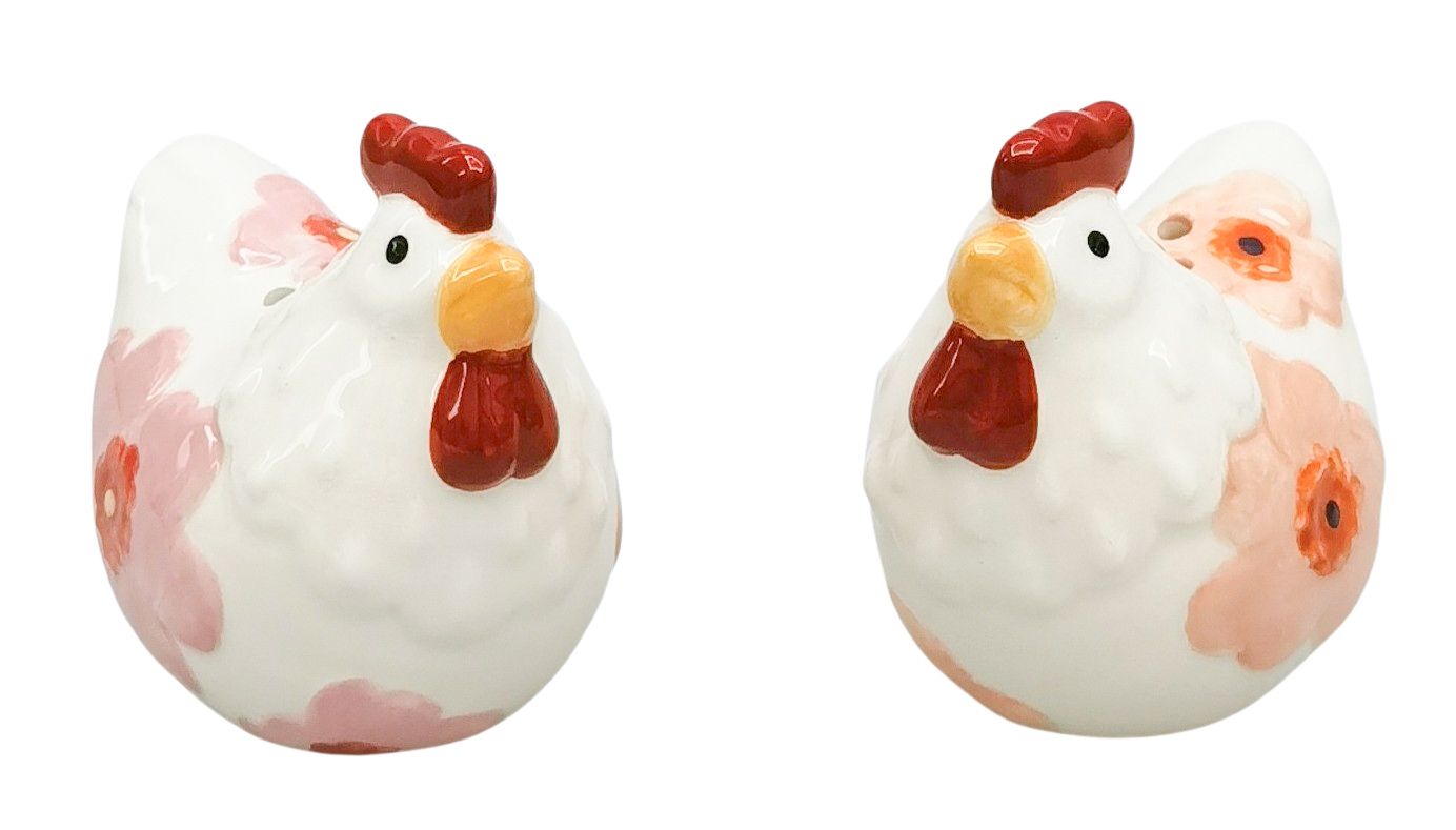 Salt & Pepper Shakers - Flower Chickens