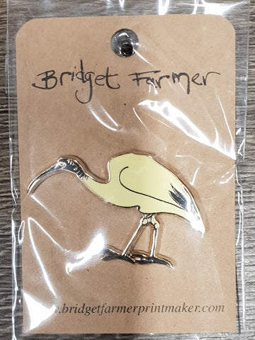 White Ibis Bin Chicken Lapel Pin