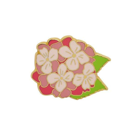 Pink Heartfelt Hydrangea Enamel Pin