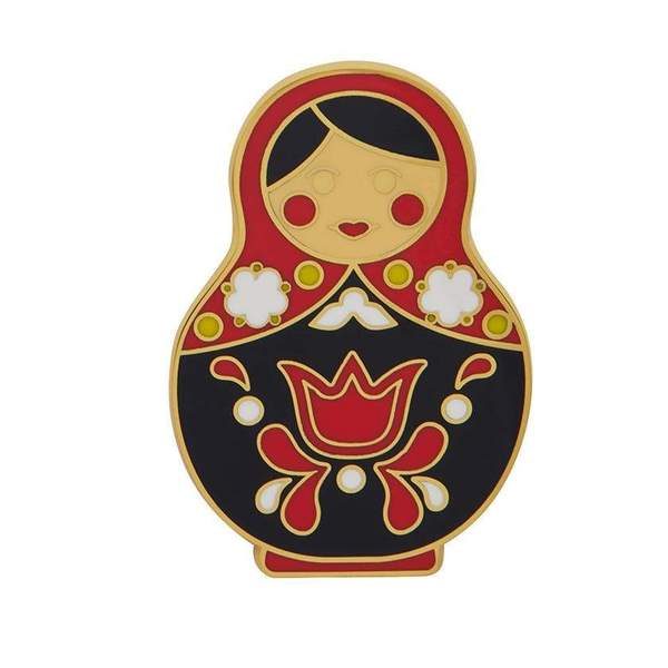 Matryoshka Memories Large Red Enamel Pin