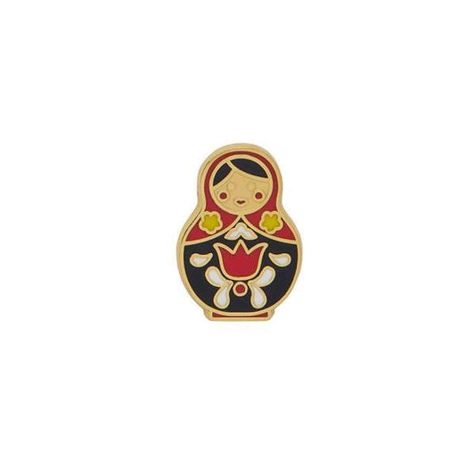 Matryoshka Memories Small Red Enamel Pin