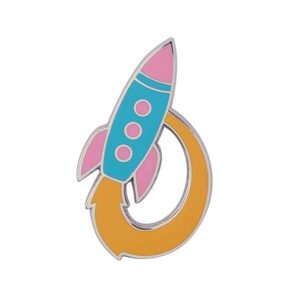 Radical Rocket Ship Enamel Pin