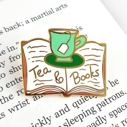 Tea & Books Lapel Pin