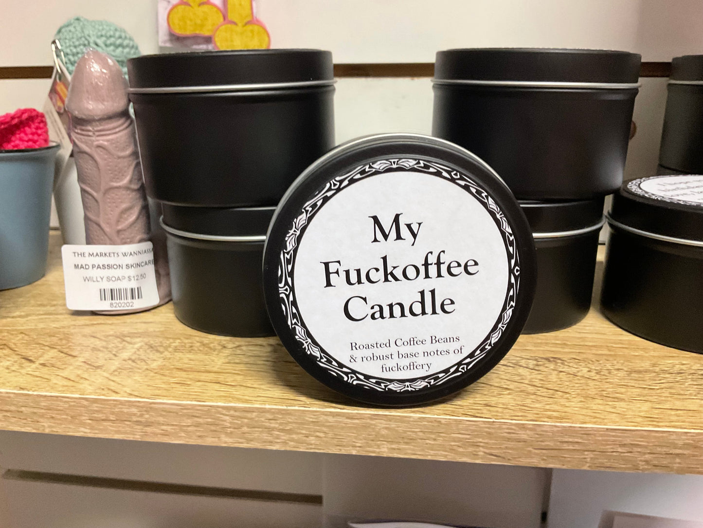 Candle Tin - Large Black - Naughty