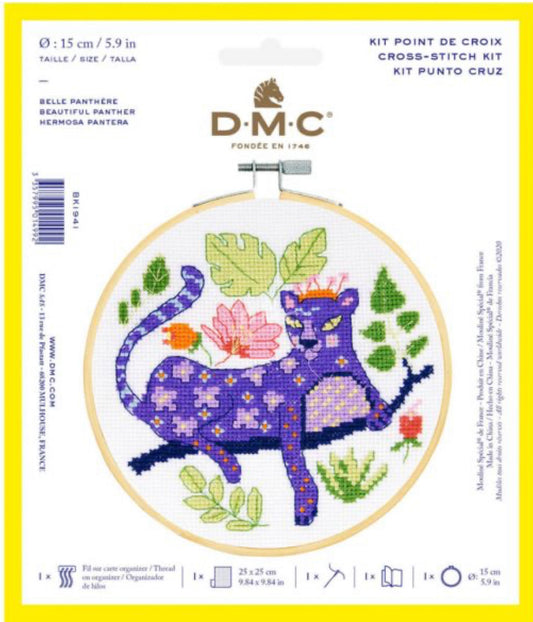 DMC 15cm Cross Stitch Kit - Beautiful Panther