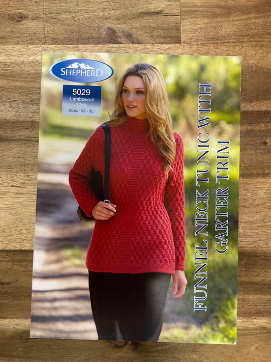 Funnel Neck Tunic with Garter Trim  Pattern *DISCONTINUED