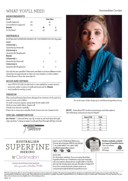 Pattern Ridge Cowl & Beanie #434