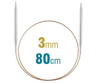 ADDI Circular Needle 80cmx3mm White Brass