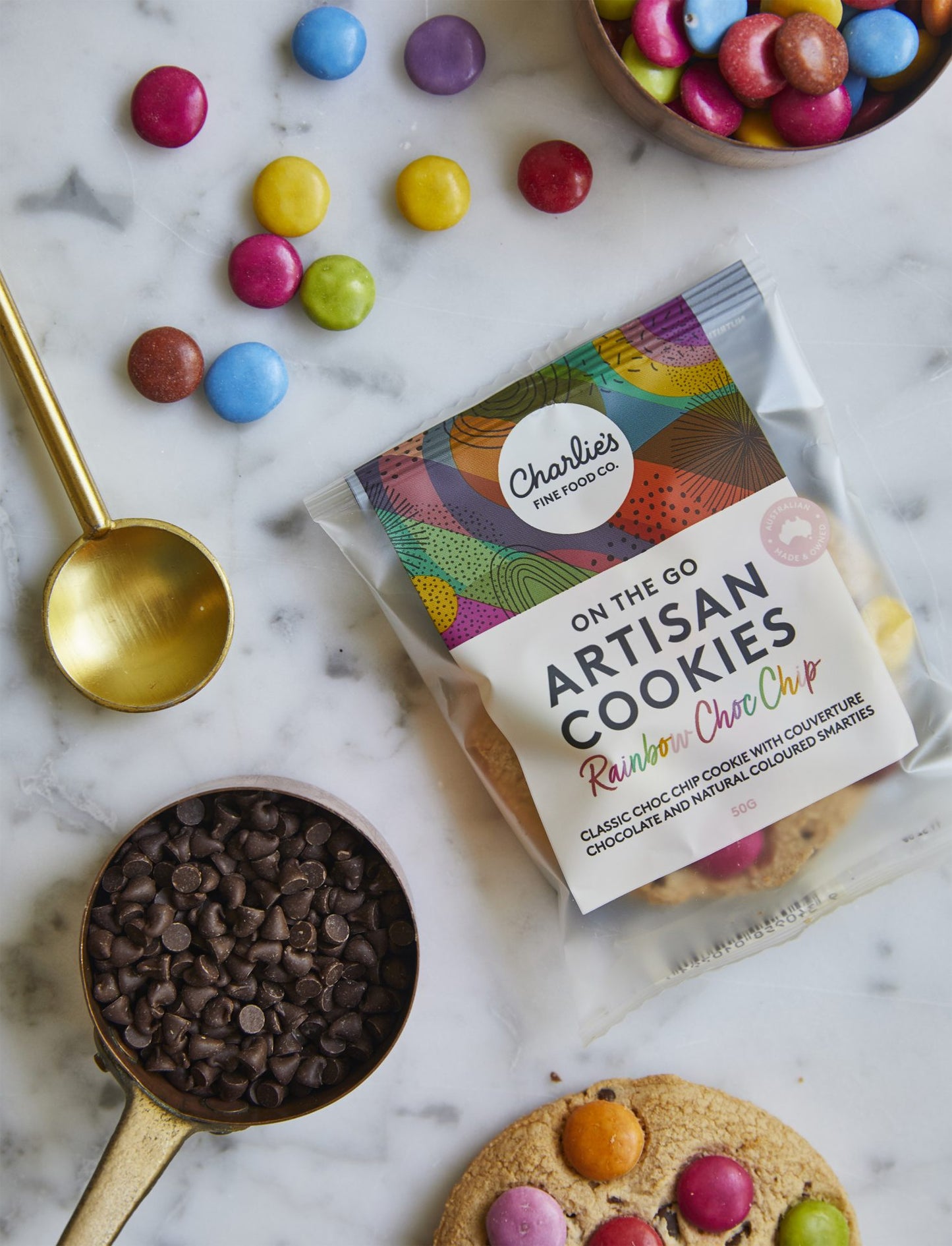Rainbow Chocolate Chip Artisan Cookies 50g