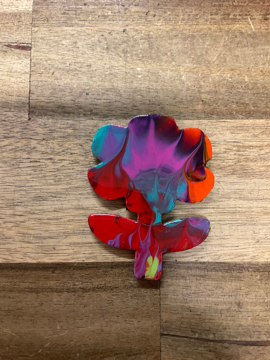 Resin Magnet Multi Coloured Flower