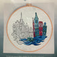 Simy's Embroidery Kit Pre Printed Boat and Buildings