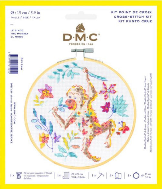 DMC 15cm Cross Stitch Kit - The Monkey