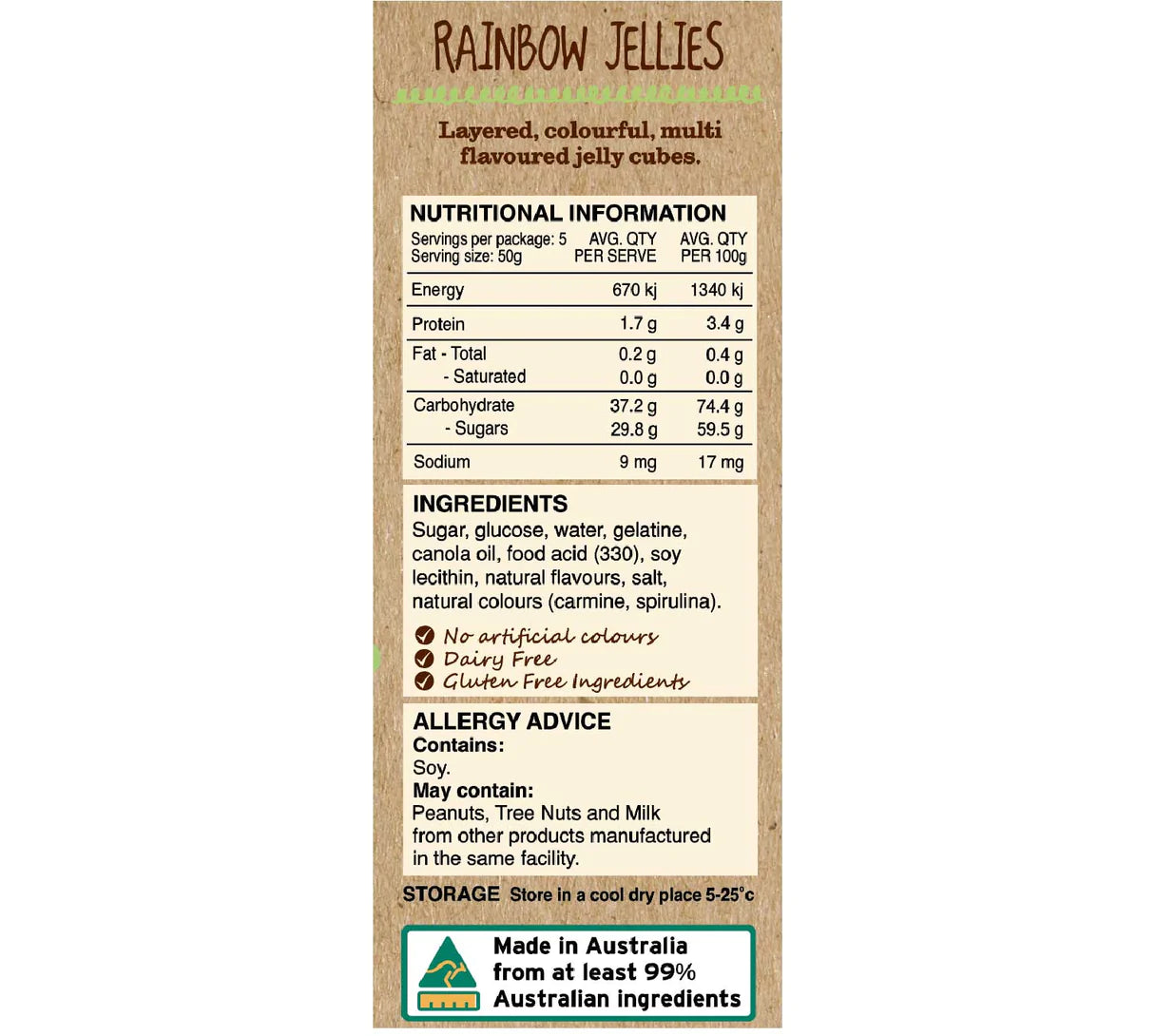 Rainbow Jellies 100g