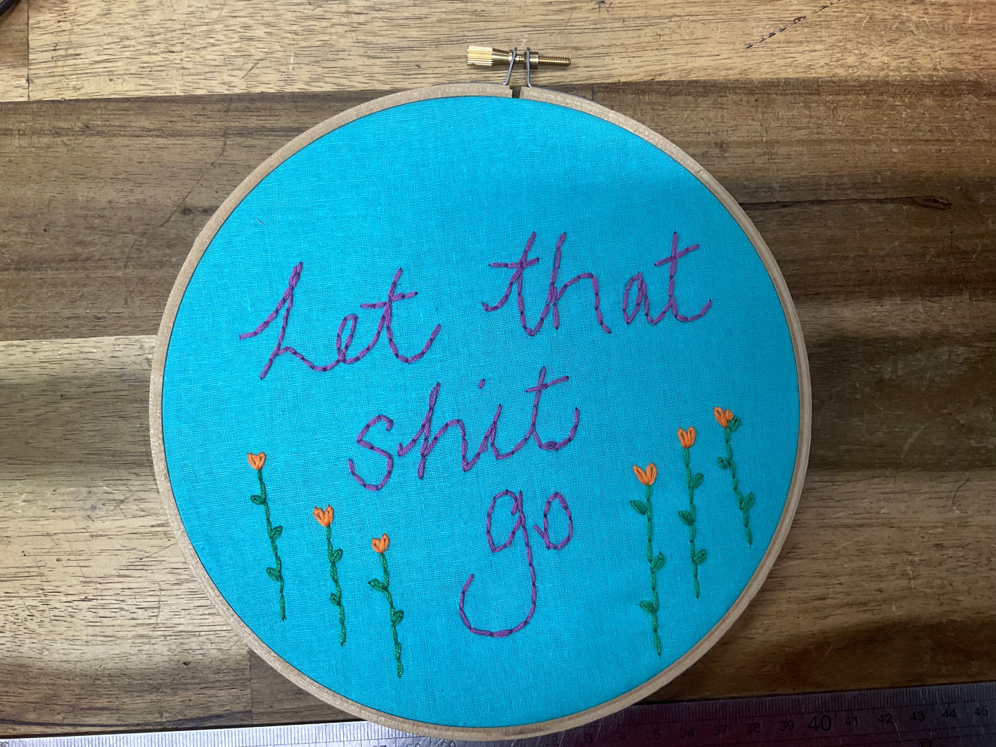 Naughty Corner Embroidery - Let That Sh*t Go 17.5cm