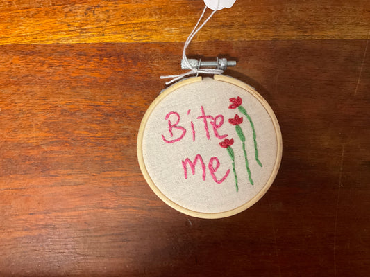 Naughty Corner Embroidery - Bite Me 7.5cm