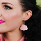 Essential Earrings Cloud Solid Glitter Resin Drop Pink