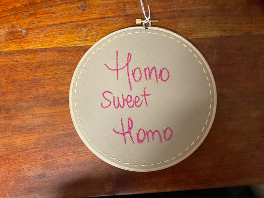 Naughty Corner Embroidery - Homo Sweet Homo 17.5cm