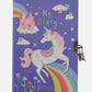 Lockable Diary - Unicorn Rainbows