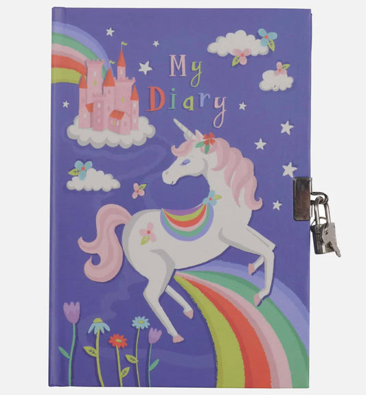 Lockable Diary - Unicorn Rainbows