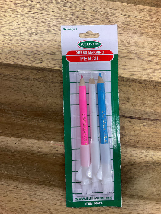 Dressmaking Pencils with Brush x3