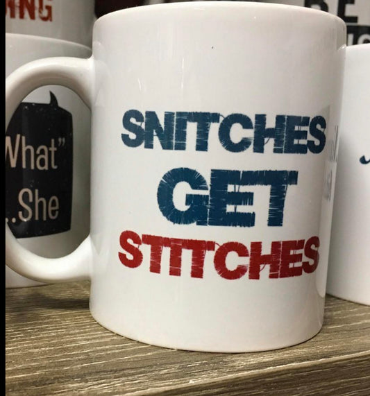 Naughty Corner Mug - Snitches Get Stitches