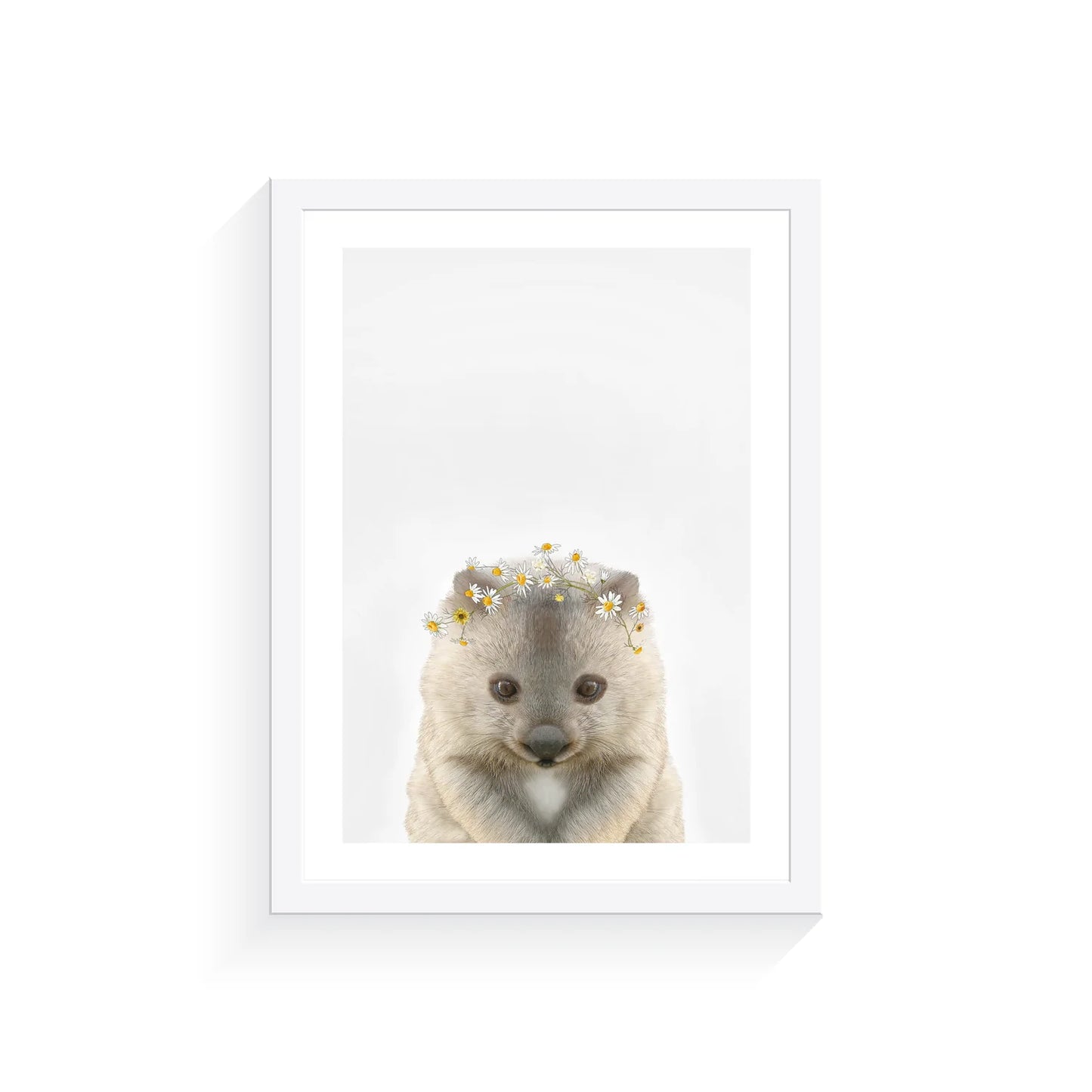 Baby Wombat Daisy Crown Print A4