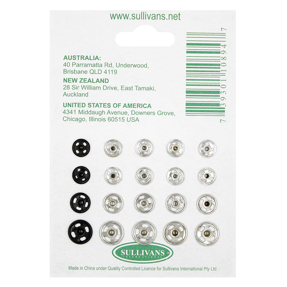Snap Fasteners Assorted