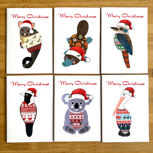 Cards Christmas Pack - Aussie Animals