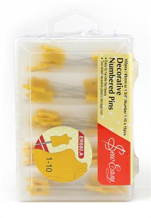 Numbered Pins 1-10 Plastic