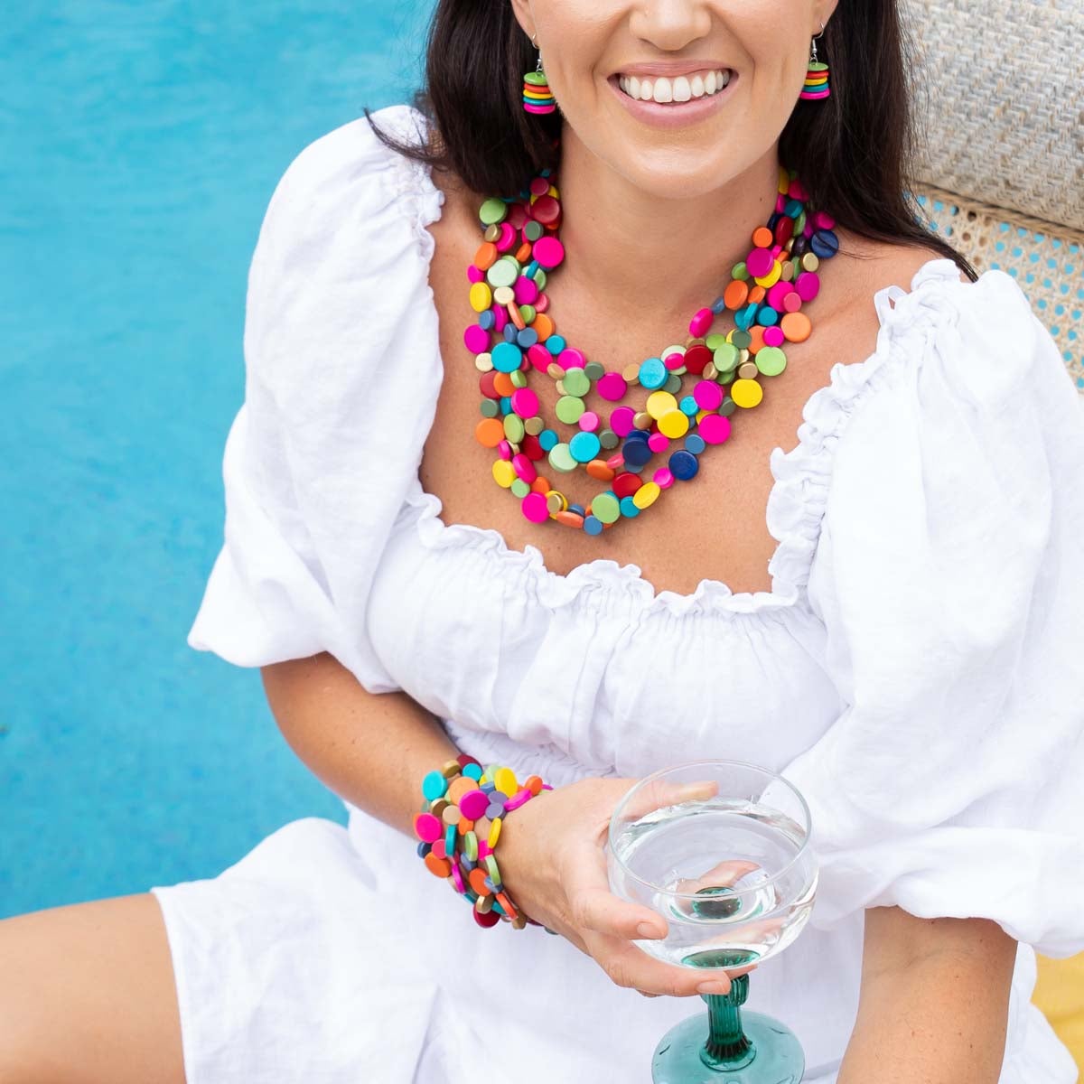 Smartie Multi Strand Wood Necklace