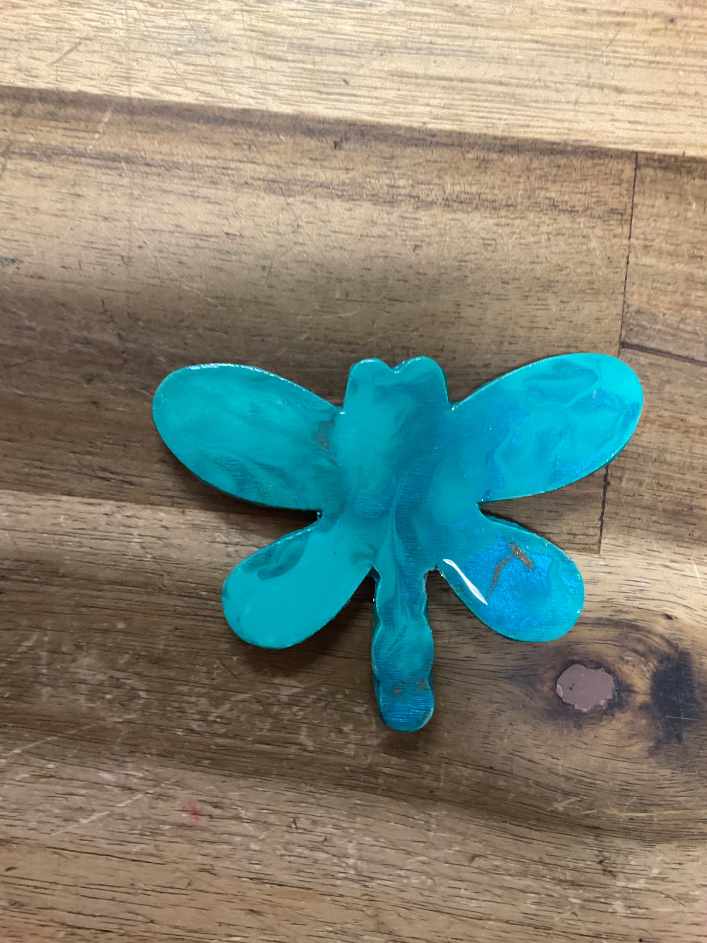 Resin Magnet Teal Butterfly