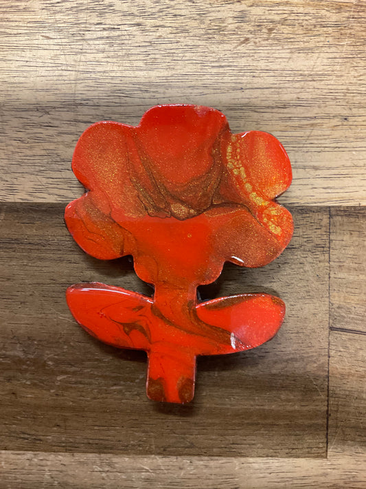 Resin Magnet Orange Flower