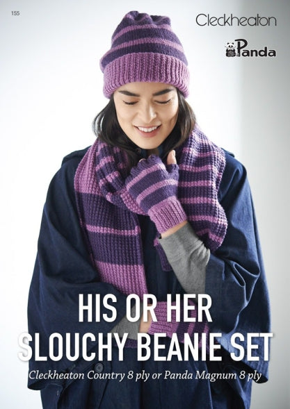 Pattern His or Her Slouchy Beanie Set