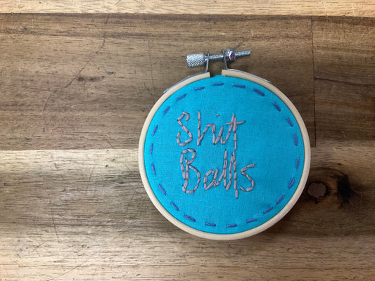 Naughty Corner Embroidery - Sh*t Balls 7.5cm