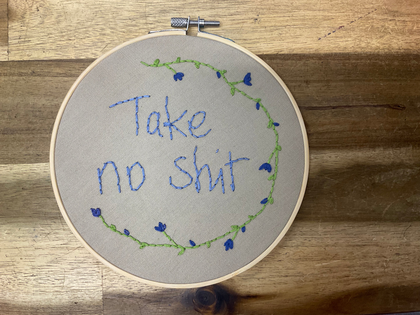 Naughty Corner Embroidery - Take No Sh*t 15cm