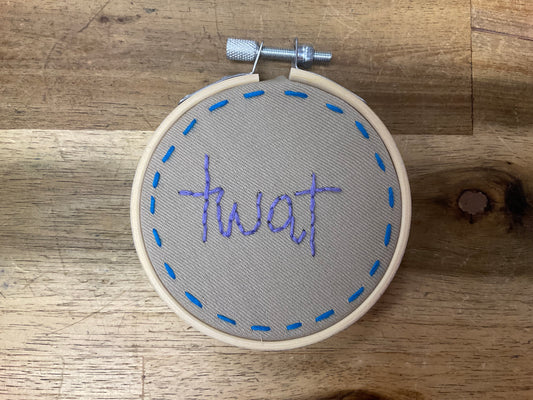 Naughty Corner Embroidery - Twat 7.5cm