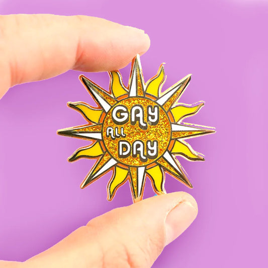 Gay All Day Lapel Pin