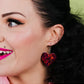 Essential Earrings Solid Heart Lava Drop Red