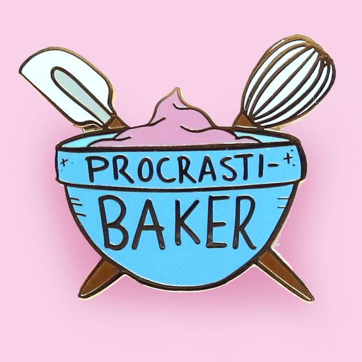 Procrasti Baker Lapel Pin