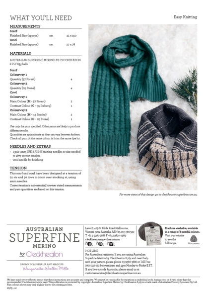 Pattern Mens Scarf  & Cowl